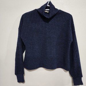 Women's high neck crop sweater, blue, small, NWOT